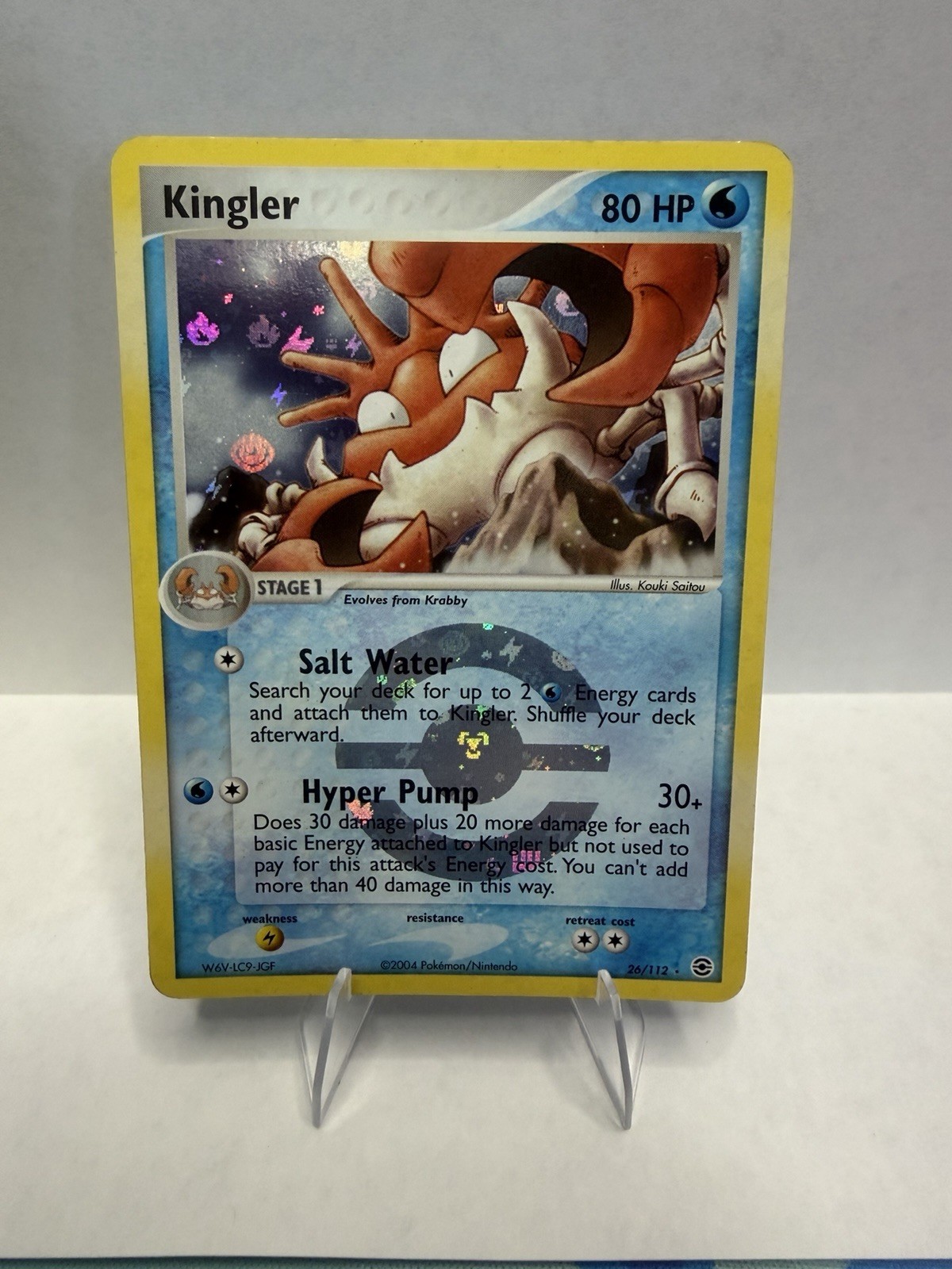 2004 Pokemon TCG Kingler #26/112 FireRed & LeafGreen Rare Reverse Holo MP