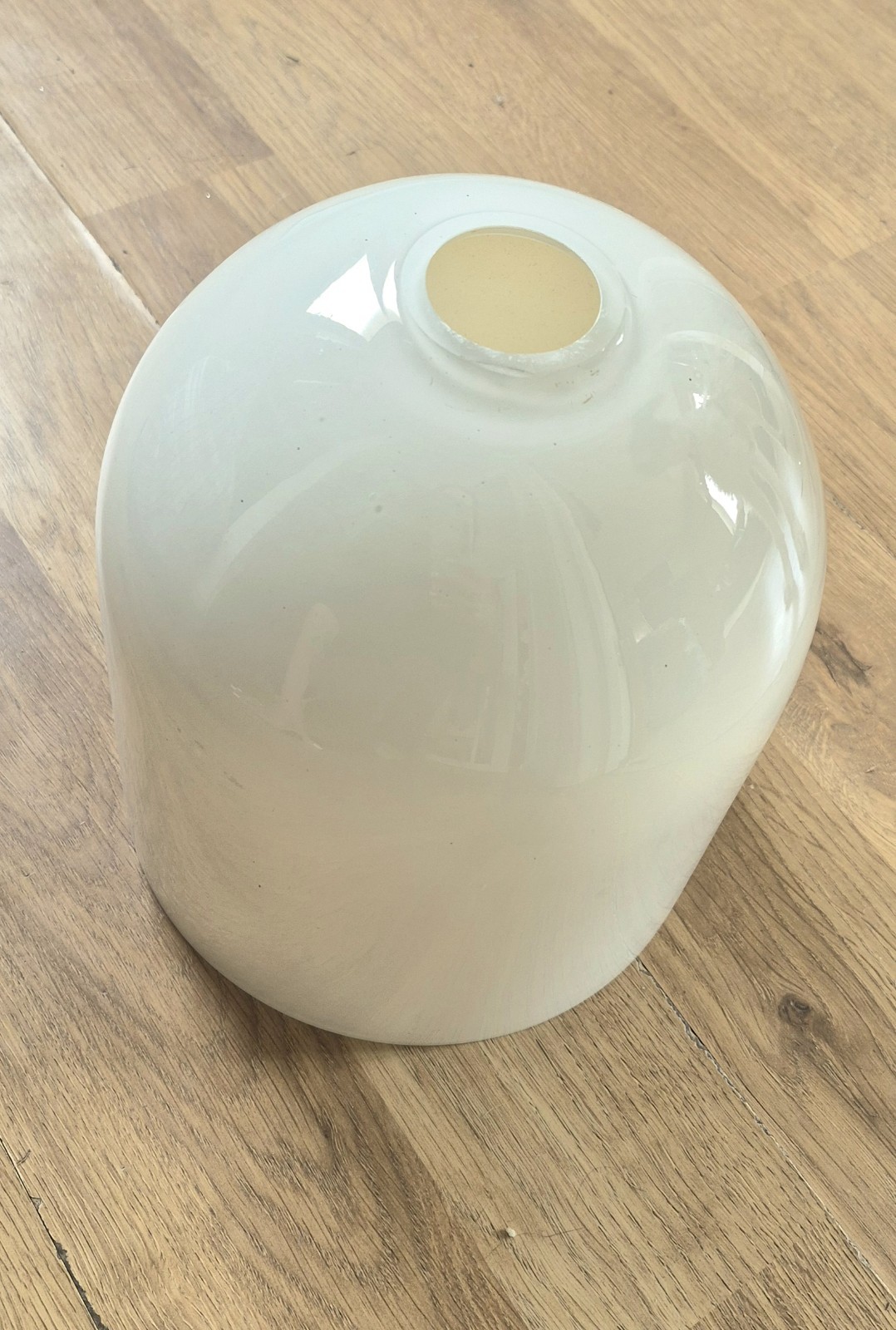XL Mid Century Opal Glass Pendant Light Shade White Opaline Milk Vintage Large