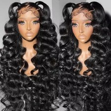 Loose Deep Wave 13x4 13x6 HD Transparent Human Hair Wig 250 Density Brazilian