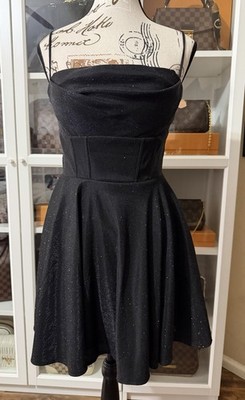 Windsor Black Glitter Fit & Flare Mini Dress Sleeveless Size M Polyester Spandex | eBay Windsor Black Glitter Fit & Flare Mini Dress Sleeveless Size M Polyester Spandex | eBay