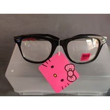 Hello Kitty Sanrio Kids Clear Lens Glasses Black Wayfarer Style HK212810 NWT