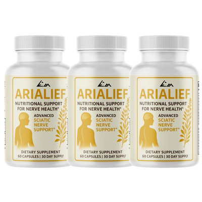 AriaLief Cognitive Function & Mental Sharpness Support Supplement - 3 Bottles