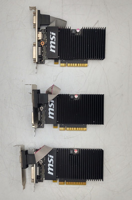 3x MSI nVIDIA Geforce GT 710 Video Card 1 GB | GT 710 1GD3H LPV1 2xL/P, 1x H/P