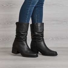 Harley-Davidson Womens Slouch Soft Leather Zip-up Studded Moto Boots Size 8 1/2