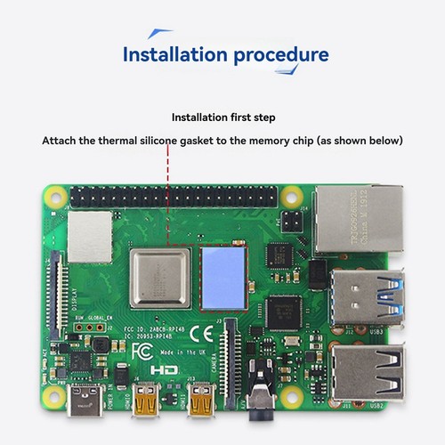 For 4B Cooling Fan Kit with Aluminum Heat Sink and Silicone Pad Enhanced9192 - Afbeelding 5 van 10