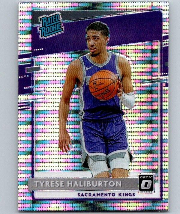 Tyrese Haliburton Rookie Card 2020-21 Donruss Optic Target Purple Pulsar #162