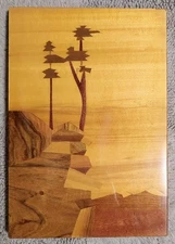 Картина Панно декоративное раскладное лак дерево шпон СССР 70-е годы Винтаж