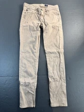 AG Adriano Goldschmied The Stevie Ankle Slim Straight Leg Jean 27R Brown Denim