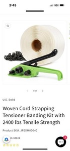 U.S. Solid Woven Cord Strapping Tensioner Banding Kit 2400 lbs Tensile Strength