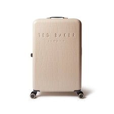 Image of Ted Baker Icon Case Large Suitcase Putty Beige Croc 4 Wheel Luggage Travel 122L