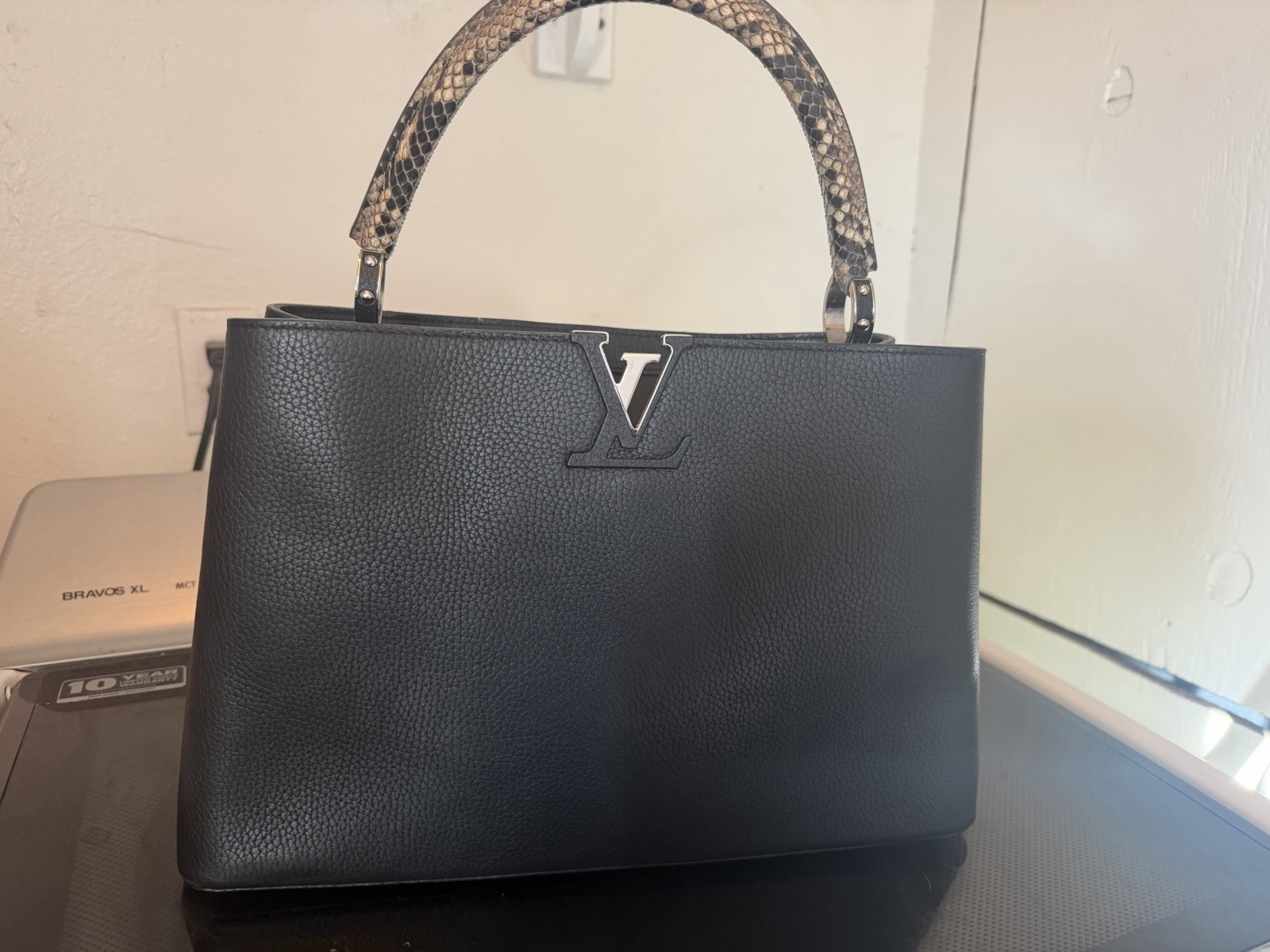 Louis Vuitton Capucines MM With Python Handle Han… - image 10