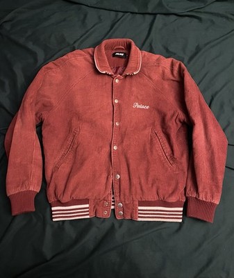 Palace Red Bomber Jacket Men's M Embroidered Logo Snap Closure Spread Collar