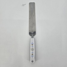 Vintage EKCO Flint Offset Icing Spatula Dutch Blue Tulip Handle Stainless USA
