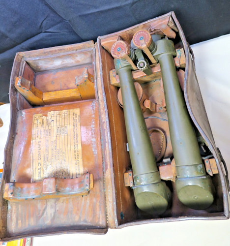 WWI US Military Trench Binocular "Rabbit Ears" Model 1915 Telescope W/ Org. Case