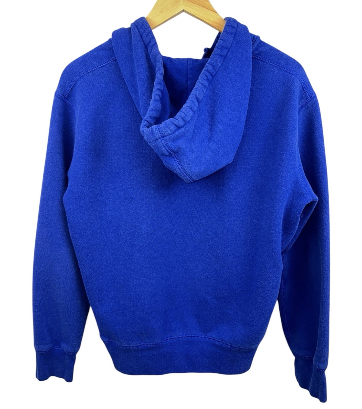 Felpa con cappuccio vintage Polo Ralph Lauren blu giallo pony 2 bottoni taglia M RARA