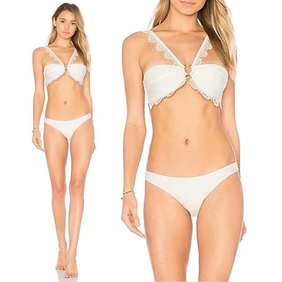 Pantalones de bikini Revolve For Love & Lemons La Rochelle en blanco talla grande nuevos con etiquetas Foto 3 de 4