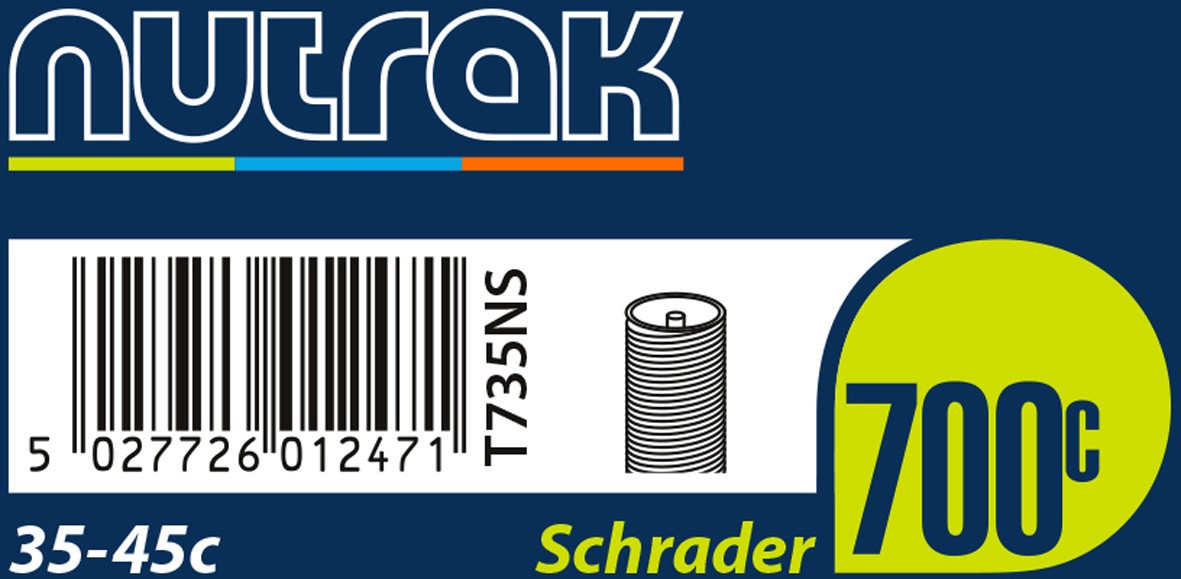 Nutrak Butyl 700c Schrader Valve Bike Inner Tube 700x35-45c Pack of 5