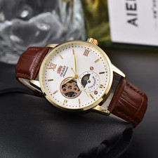 Orient Watch Japan Mechanical Movement Leather Strap Men Luxury Birthday Gift