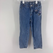 Girls Disney Jeans Minnie Mouse Daisy Duck Applique Elastic Waist