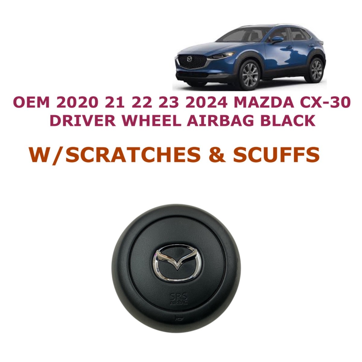 2020 2021 2022 2023 2024 Mazda CX-30 driver wheel airbag BLACK | eBay