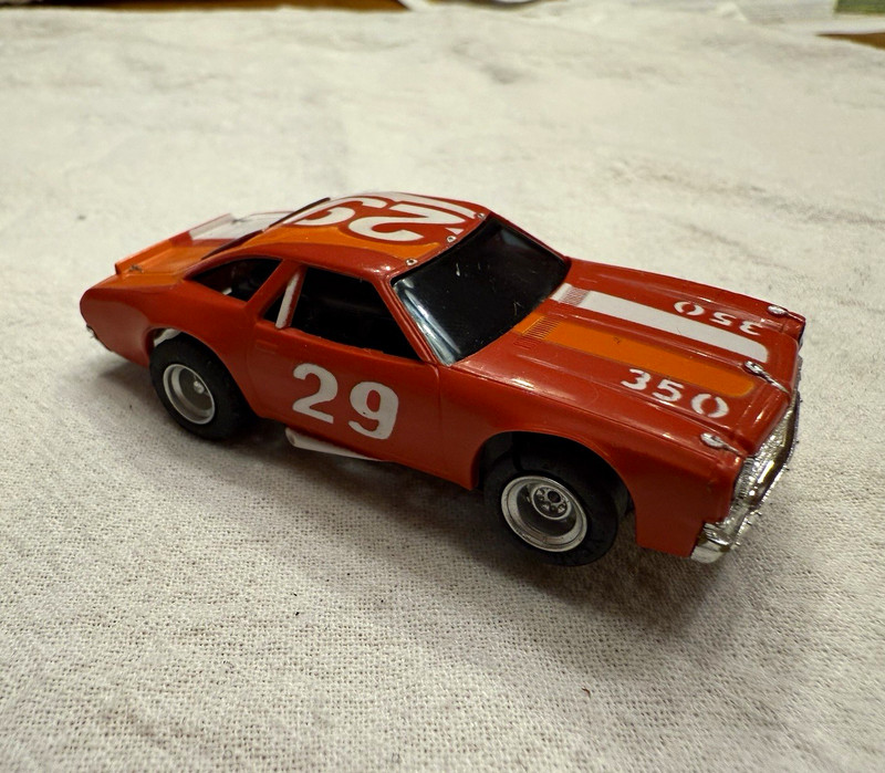 AFX HO Scale Slot Car #29 Orange/White stripes