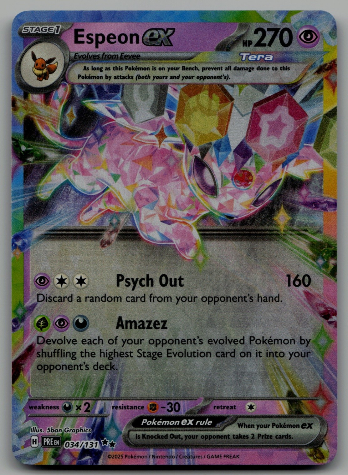 Espeon ex - Double Rare SV: Prismatic Evolutions 034/131 NM