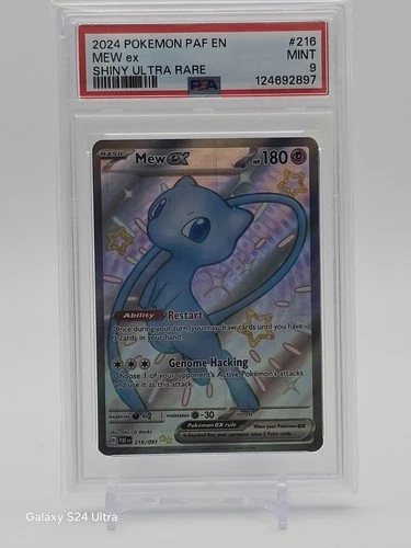 2024 MEW ex #216/091 PAF EN-PALDEAN FATES SHINY ULTRA RARE MINT PSA 9