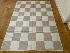 Jaque Checkered Stone Rug 150x215 RRP £179 Home Decor Machine Washable Ruggable