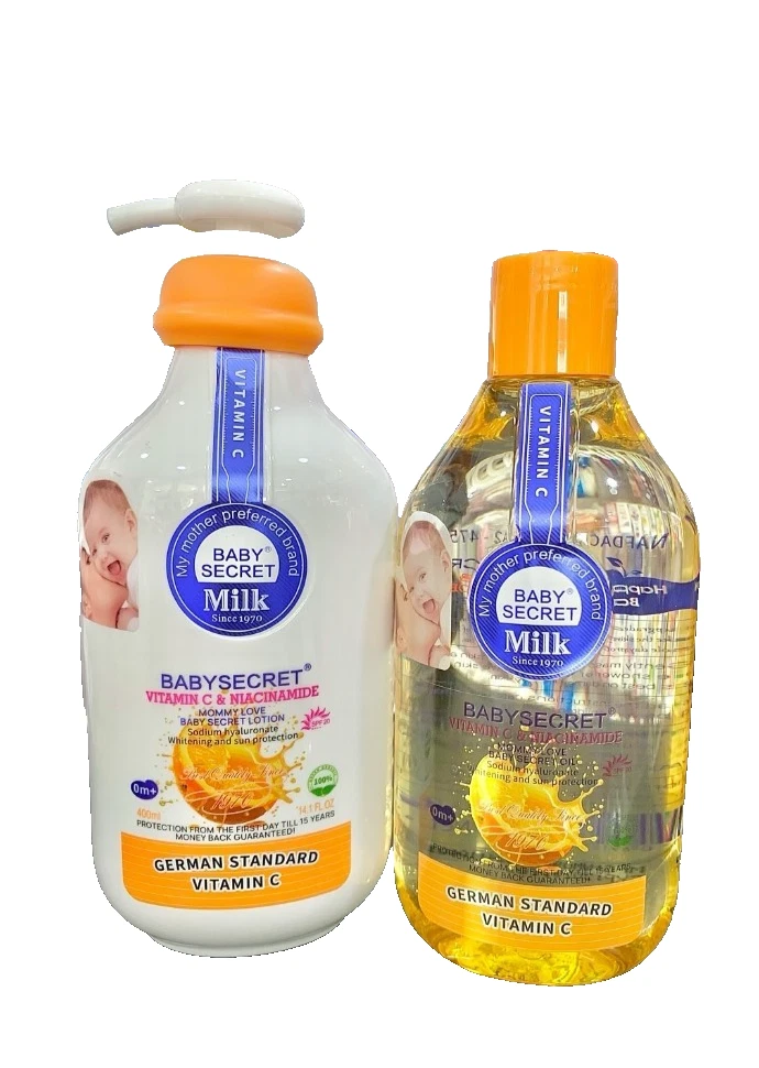 Baby Secret Vitamin C & Niacinamide Lotion 400ml + Oil 120ml -
Opens in a new window or tab