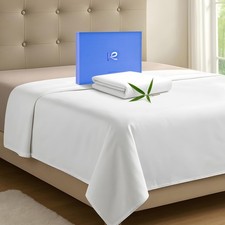 Kickoff Viscose Bamboo Flat Sheet Only Queen Size, 100 Organic Cool Flat Bed...