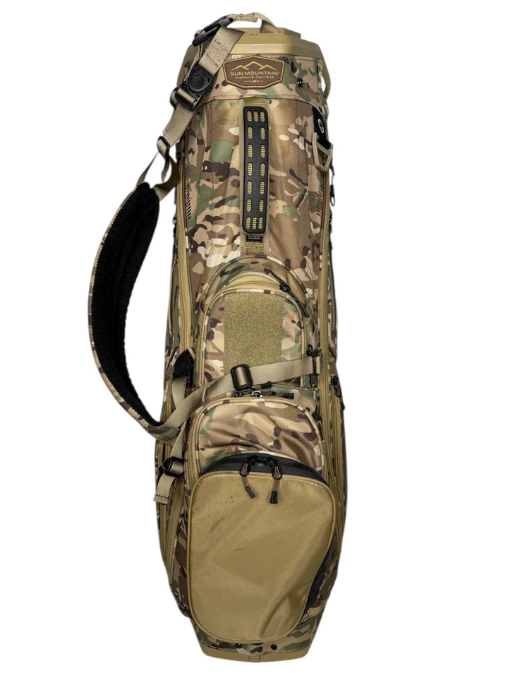 Bolsa de pie Sun Mountain C130 multicámara camuflada bandera de EE. UU. bolsa de golf táctica de 14 vías Foto 2 de 4