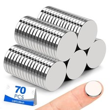 70 Pack Neodymium Magnets 15x2mm Rare Earth Disc for Fridge Whiteboard