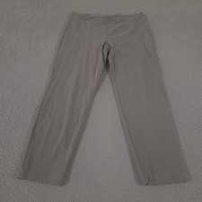 Eileen Fisher Pants Womens L Crepe Straight Leg Viscose Blend Elastic Waist