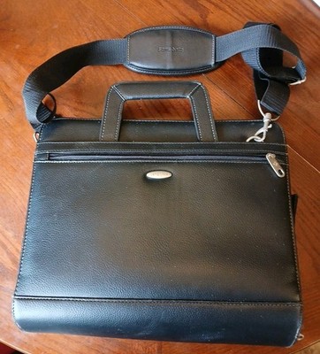 Samsonite Vintage Black Leather Briefcase EUC Shoulder Strap