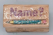 Teacher Educational Rubber Stamp Wood Mounted Name