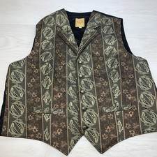 WAH MAKER Frontier Vest Mens Size XL Western Ranch Satin Made in the USA