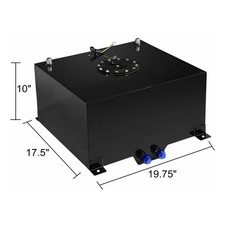 Fuel Cell Gas Tank Aluminum Tanklevel Sender Fuel Line Kit 15 Gallon Black