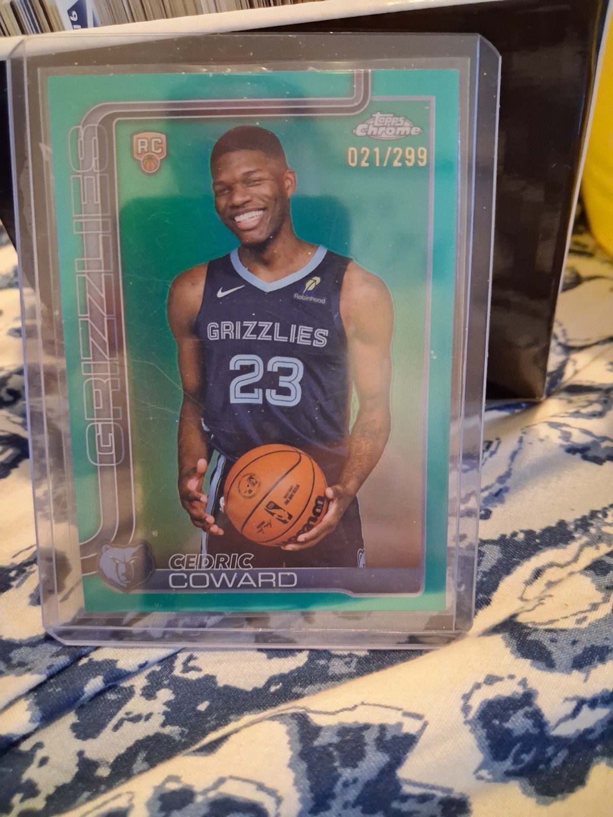 2025-26 topps chrome basketball card Cedric coward #261 teal 021/299