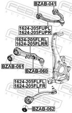 Für FEBEST 1624-205FLRL FRONT CONTROL ARM LOWER LEFT MERCEDES-BENZ C-CLASS