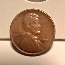 1954 S Lincoln Wheat Small Cent Strike through Bronze Brown Circulated Coin