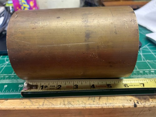 MACHINIST OfCe  LATHE MILL Brass Round Stock 6" Long by 4  1/4" Diameter