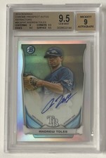 Andrew Toles Rays 2014 Bowman Chrome REFRACTOR /500 Auto Autograph - BGS 9.5