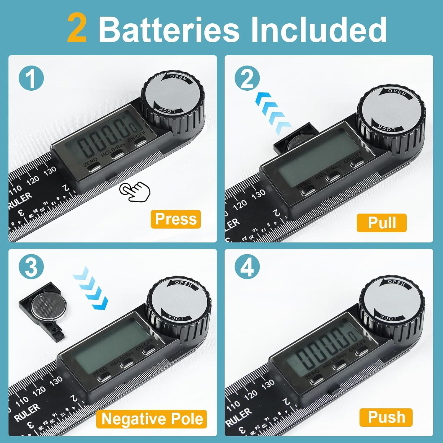 Third Generation Protractor Angle Finder, Digital Angle Ruler with 7Inch/200Mm, 