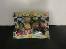 Vtg SHINY BRITE FEATHER TREE MERCURY GLASS ORNAMENTS 1" BOX