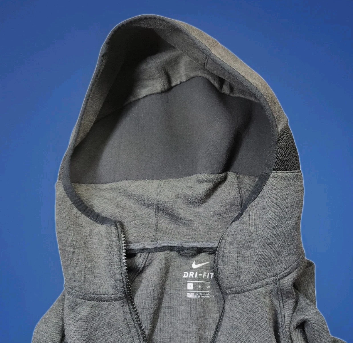 VETEMENTS Nike Dri FIT Felpa con Cappuccio Full Zip Donna Piccola Grigio Giacca Sportiva Leggera...