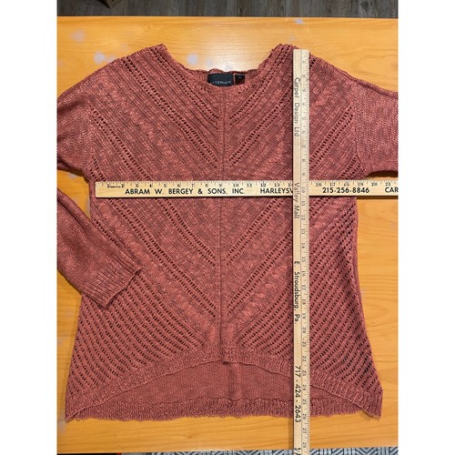 Attention Y2K Open Knit Sweater V-Neck Long Sleeve Lightweight Long Tunic L - Picture 7 of 8