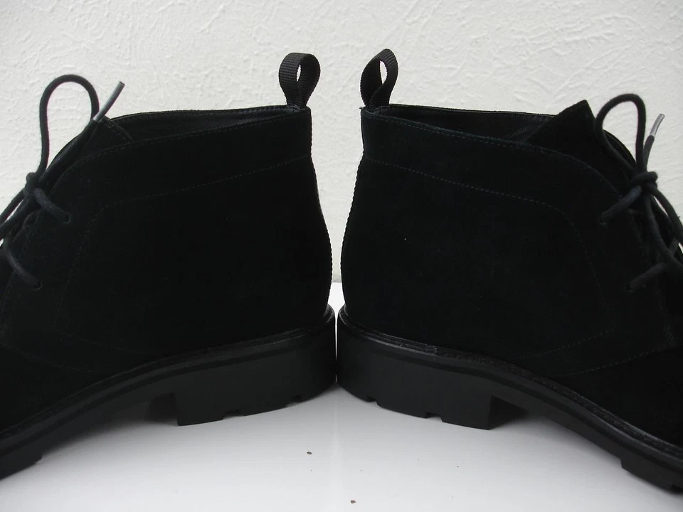 Botas chukka de cuero de gamuza de becerro Calvin Klein Ultan para hombre talla 10 M negras en bruto Foto 2 de 4