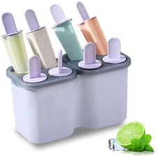 Popsicles Molds 8 Piece Ice Pop Mold Reusable Easy Release Ice Cream Mold for...