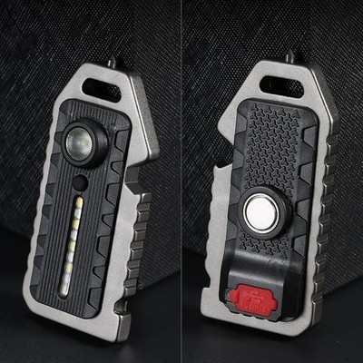 Mini LED Flashlight Keychain Light Waterproof Rechargeable Multi-functional QLFV