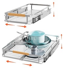 2Pack Expandable Pull Out Cabinet Organizer, Slide Out Drawers for Kitchen Ca...